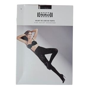 Wolford Tights Deep Green Velvet De Luxe 66 Silky Soft Wide Waistband Christmas